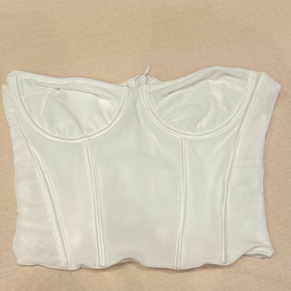 La Hearts Ivory Strapless Top